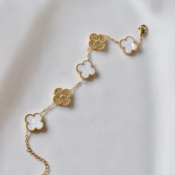 WHITE CLOVER LUXE BRACELET