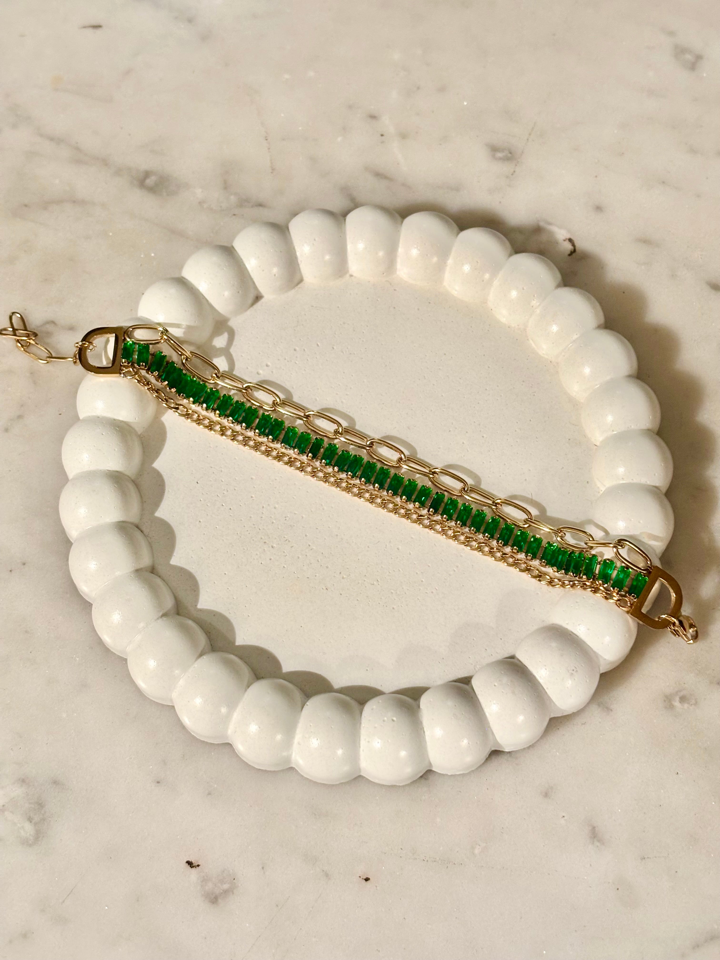 GREEN GODDESS CHAIN BRACELET