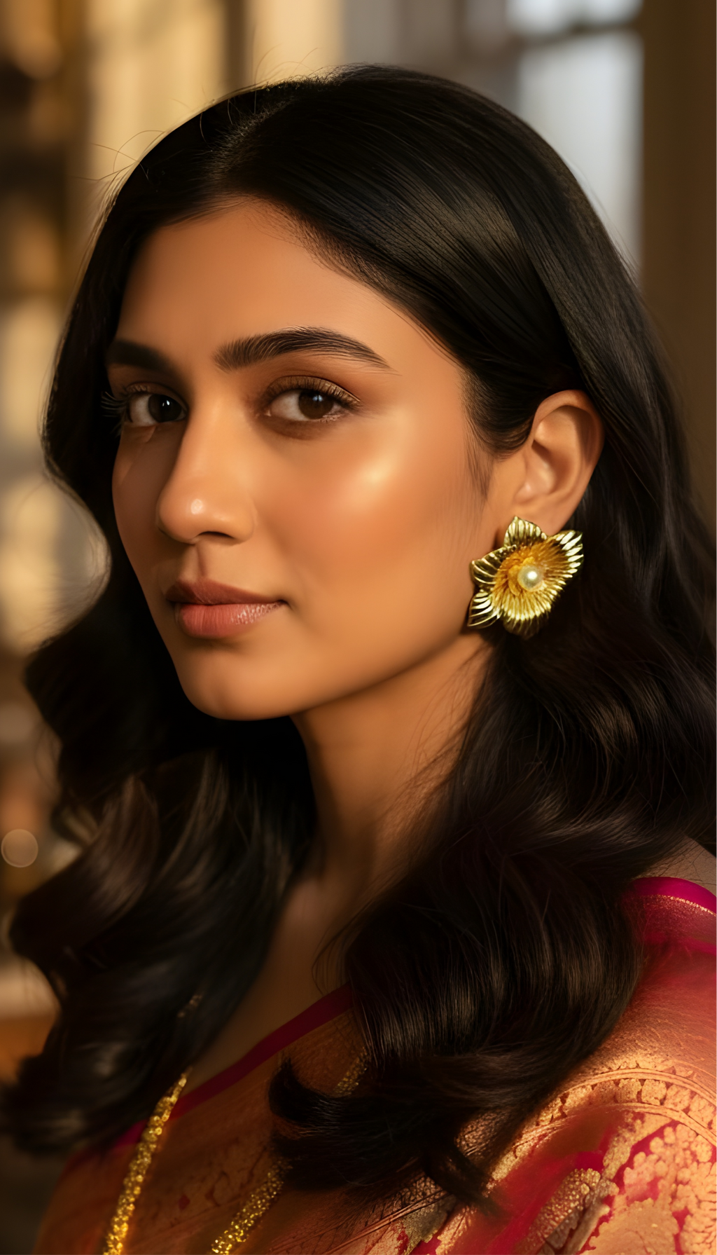 GOLD BLOOM WITH PEARL