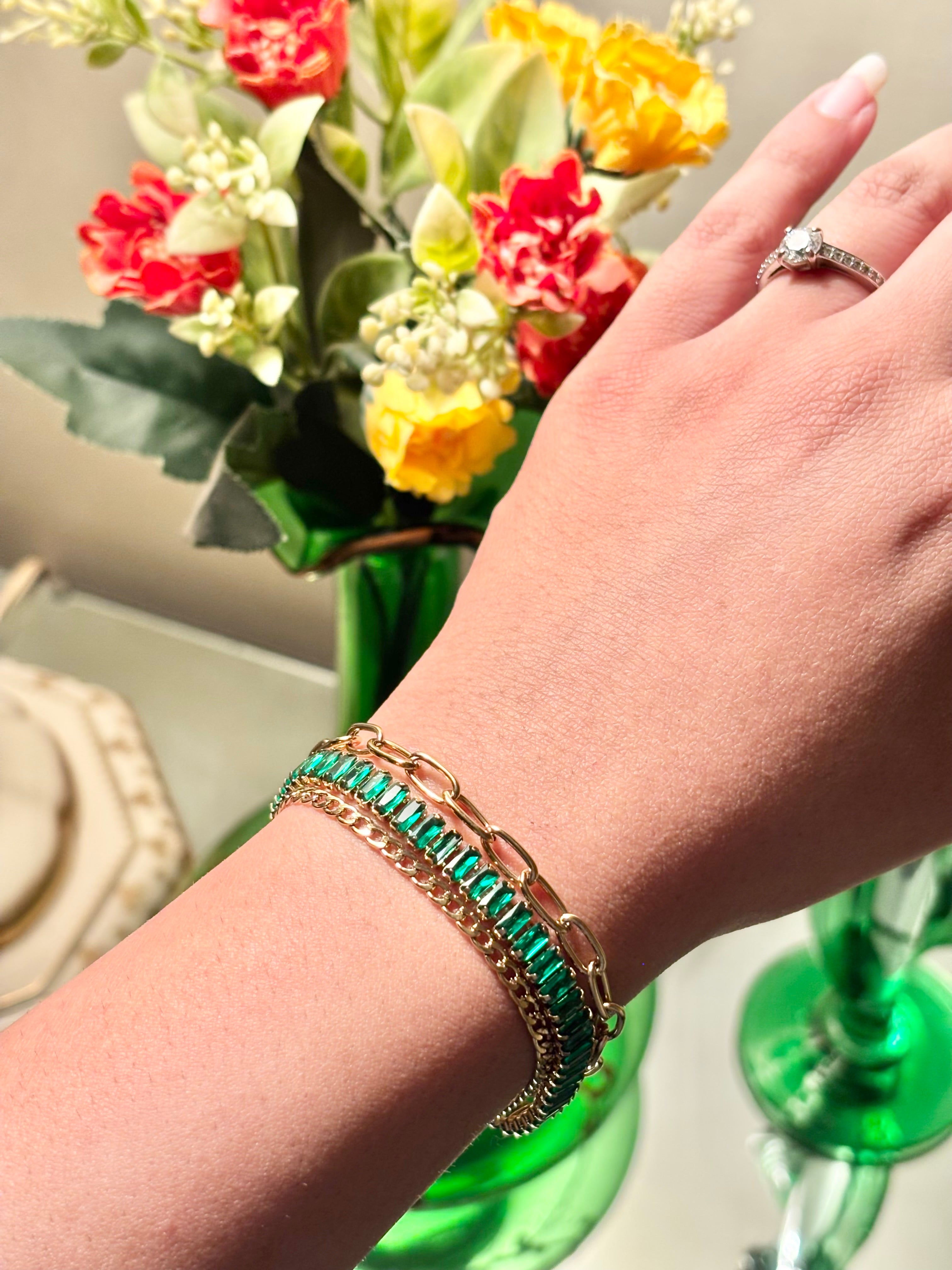 GREEN GODDESS CHAIN BRACELET