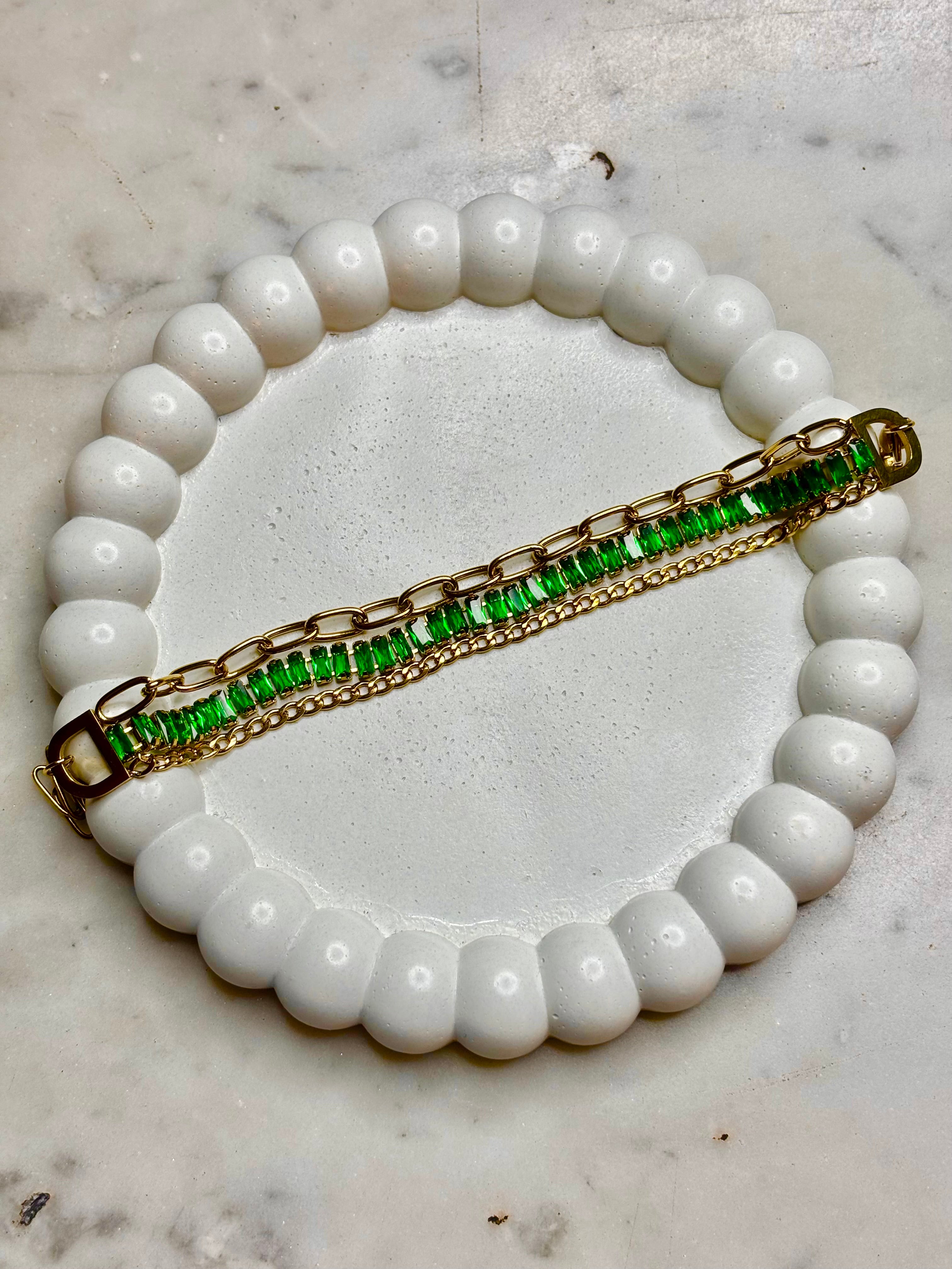 GREEN GODDESS CHAIN BRACELET